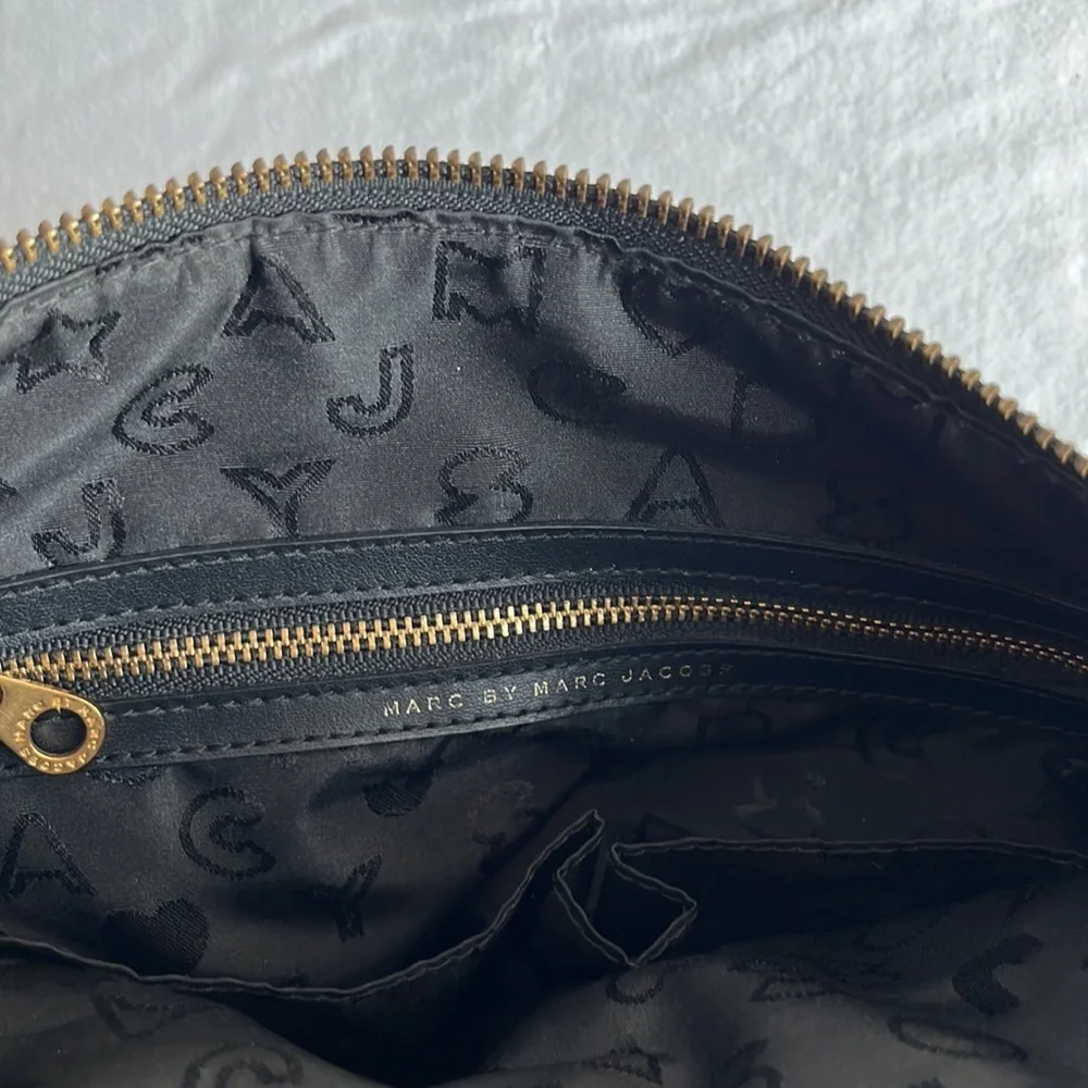 Marc by Marc Jacobs black nylon crossbody bag with gold toned hardware